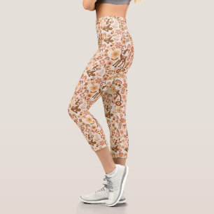 Niedliches Woodland Baby Deer Blumenmuster Capri Leggings