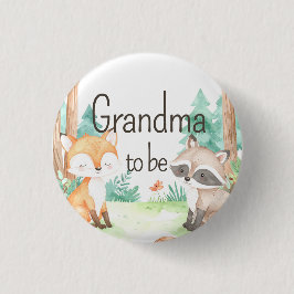Niedliches Woodland Baby Dusche Thema Oma zu sein Button