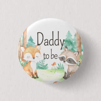 Niedliches Woodland Baby Shower Thema Dadto be to Button