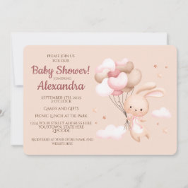 Niedliches Woodland Bunny Rabbit Babydusche Einladung