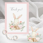 Niedliches Woodland Bunny Rabbit Flat Danke Karte<br><div class="desc">Niedliche Aquarellhandgezeichnete Waldhasen Hasen Dankeschön Karte. Einfache sanfte Farben Set für ein süßes Thema. So niedlich und einfach danke Ihnen Karte für diese besondere Veranstaltung.</div>