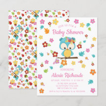 Niedliches Woodland Ewl & Blume Baby Girl Babydusc