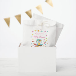 Niedliches Woodland Ewl & Blume Baby Girl Babydusc Geschenktütchen