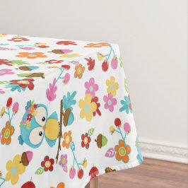 Niedliches Woodland Ewl & Blume Baby Girl Babydusc Tischdecke