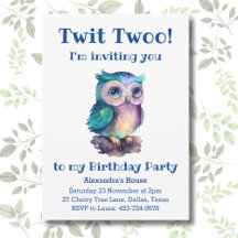 Niedliches Woodland Kinder Owl Geburtstag