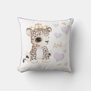 Niedliches Woodland Tierleopard Name Crow Kinderzi Kissen