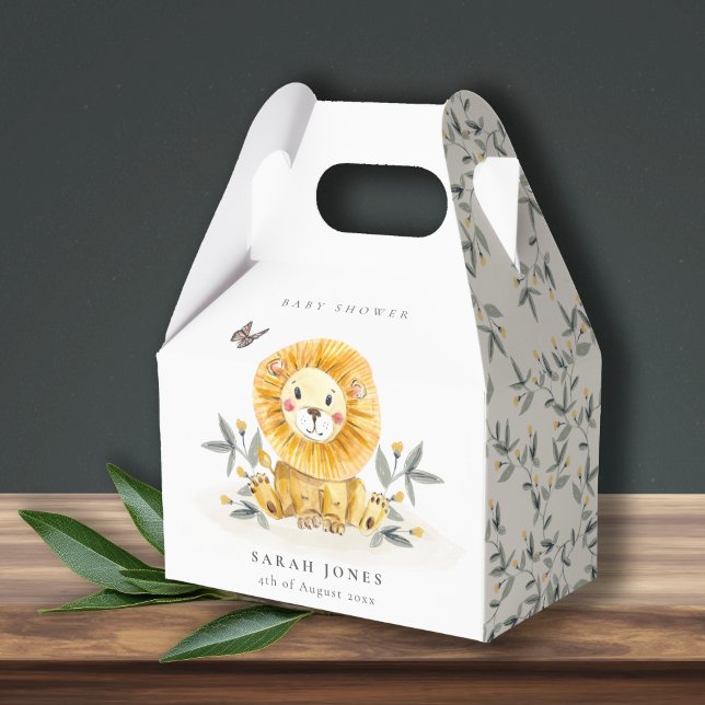 Niedliches Woodland Wasserfarbe Löwenfoliage Kinde Geschenkschachtel (Von Creator hochgeladen)