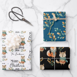 Niedliches Woodland Weihnachten Geschenkpapier Set