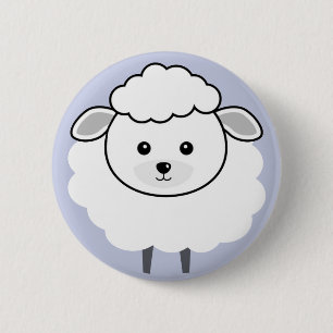 Niedliches Wooly Lamm-Gesicht Button