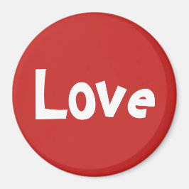 Niedliches Word-Design in Rot und Weiß Liebe Magnet