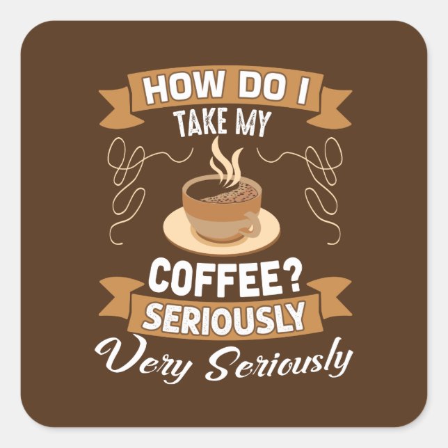 Niedliches Wort zur Kaffeezeit Art Square Sticker (Vorderseite)
