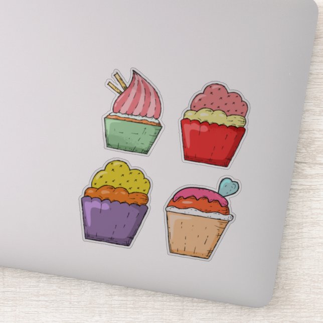 Niedliches Wüste-Set von 4 Notebook-Aufklebern Aufkleber (Detail)