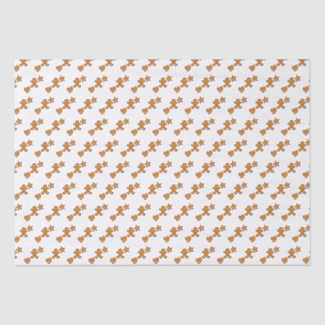 Niedliches XmaS Gingerbread Pals Muster Seidenpapier (Vorderseite)
