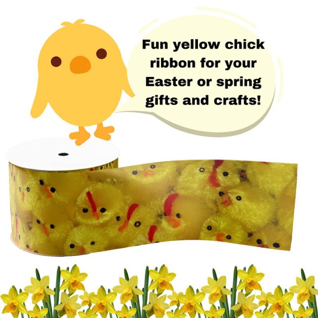 Niedliches Yellow Oaster Baby Chicks Muster Ripsband (Fun yellow chick pattern ribbon for your Easter or spring gifts and crafts!)