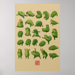 Niedliches Yoga Frosch Poster