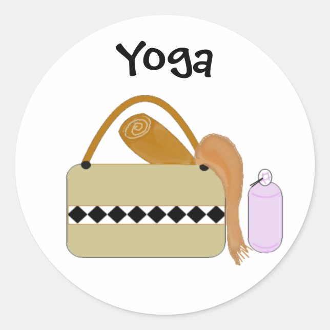 Niedliches Yoga Gear Runder Aufkleber (Vorderseite)