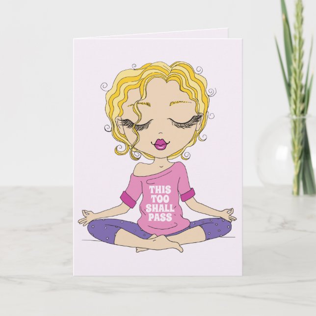 Niedliches Yoga Girl Auch dieses Jahr wird Gruß pa Karte (Vorderseite)