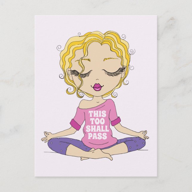 Niedliches Yoga Girl Auch dieses Jahr wird passier Postkarte (Vorderseite)