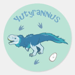 Niedliches Yutyrannus Runder Aufkleber