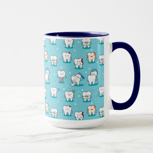 Niedliches zahnmedizinisches Muster Tasse (Rechts)
