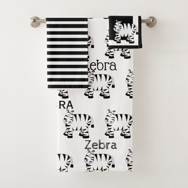 Niedliches Zebra Badhandtuch Set (Insitu)