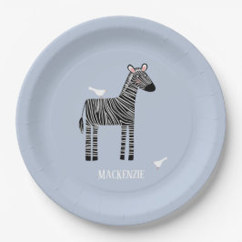 Niedliches Zebra Blue Boy Party Pappteller