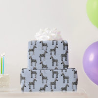 Niedliches Zebra Blue Wrapping Paper