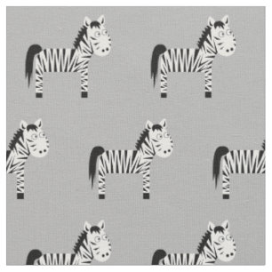 Niedliches Zebra Kid Baby Kinderzimmer Grau Stoff