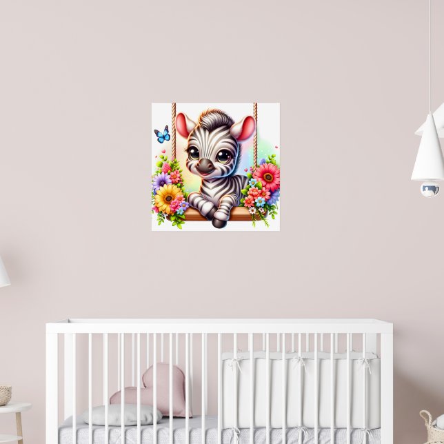 Niedliches Zebra-Kinderzimmer Poster (Kinderzimmer 2)