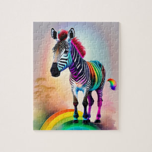 Niedliches Zebra mit Regenbogenfarben, Zebra