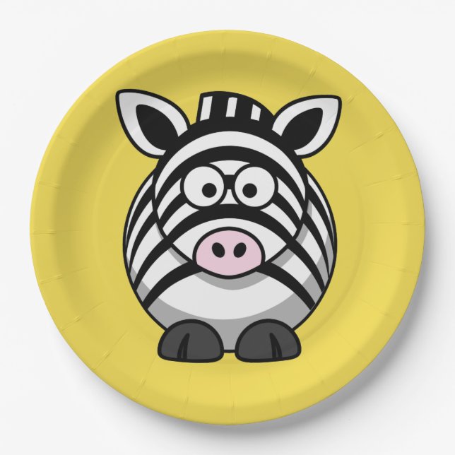 Niedliches Zebra Party Plate für Kinder anpassen Pappteller (Vorderseite)