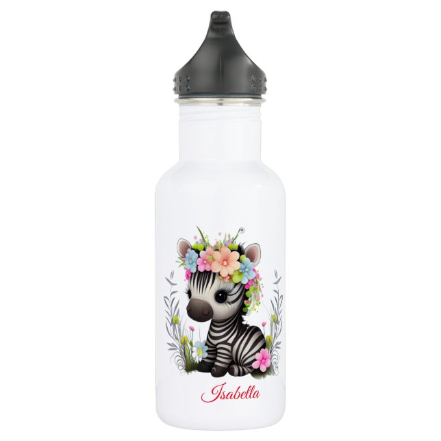Niedliches Zebra Zebra Kinder Schule Wild Personal Edelstahlflasche (Rechts)