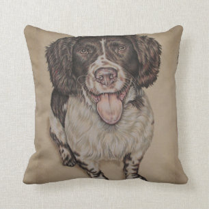 Niedliches Zeichnen des glücklichen Spaniel Kissen