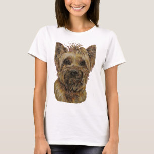 Niedliches Zeichnen von glücklichem Yorkie seidig T-Shirt