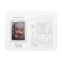 Niedliches Zeichnend Foto Geburtshauskarte Baby