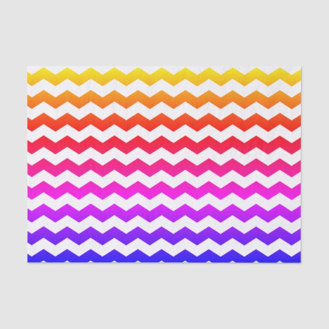 Niedliches Zickzack Zig-Zag-Regenbogenmuster Seidenpapier (Vorderseite)