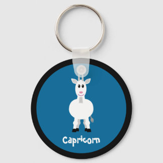 Niedliches Ziegenkorn Zodiac Schild Custom Blue Schlüsselanhänger