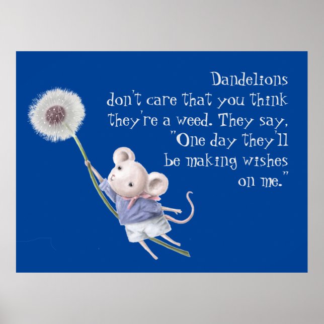 Niedliches Zitat der kleinen Maus Inspiration Poster (Vorne)