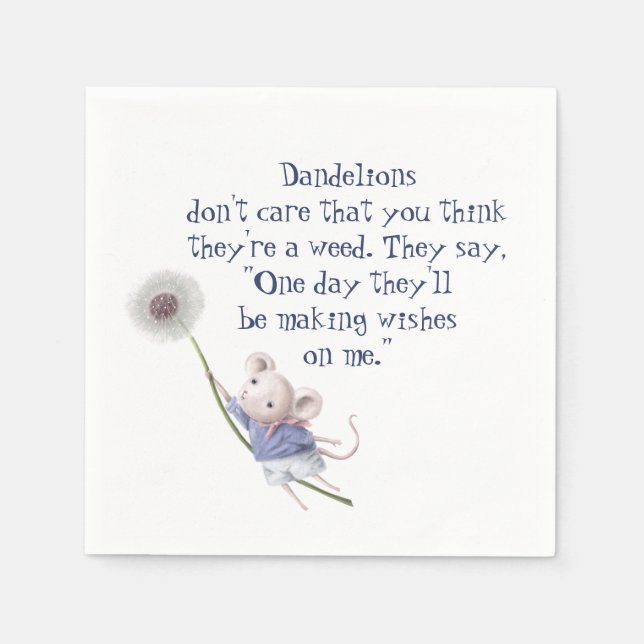 Niedliches Zitat der kleinen Maus Inspiration Serviette (Vorderseite)