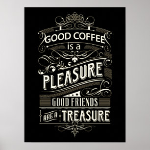 Niedliches Zitat für Kaffeeliebhaber Poster