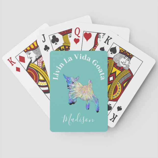 Niedliches Zitat für Ziegen Spielkarten (Rückseite)