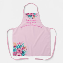 Niedliches Zitat Rosa und Aquamarine Wasserfarbe F Schürze