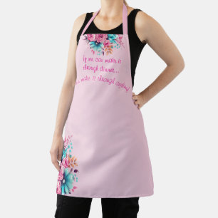 Niedliches Zitat Rosa und Aquamarine Wasserfarbe F Schürze