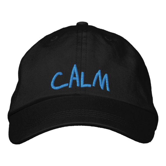 Niedliches Zitat Sky Blue Black Motivierend Bestickte Baseballkappe (Vorderseite)