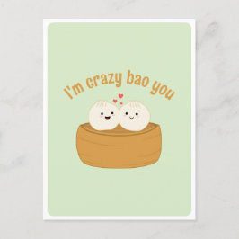 Niedliches Zitat von Kawaii Dumpling Bao Asian Foo Postkarte