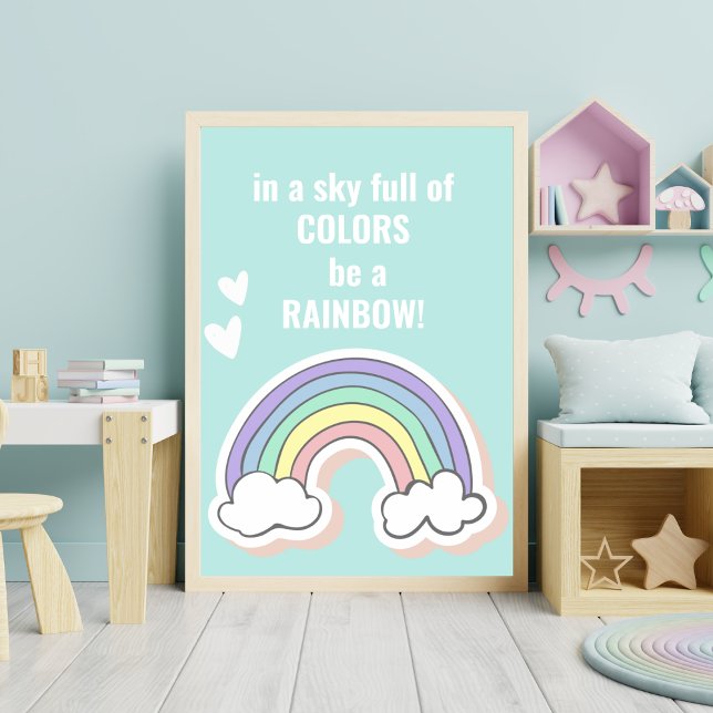 Niedliches Zitat zum Regenbogen - Kinderzimmer Poster (Von Creator hochgeladen)