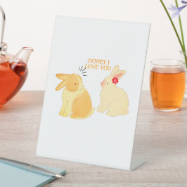 Niedliches Zitat zur Liebe von Bunny Couple - "Hon Sockelschild