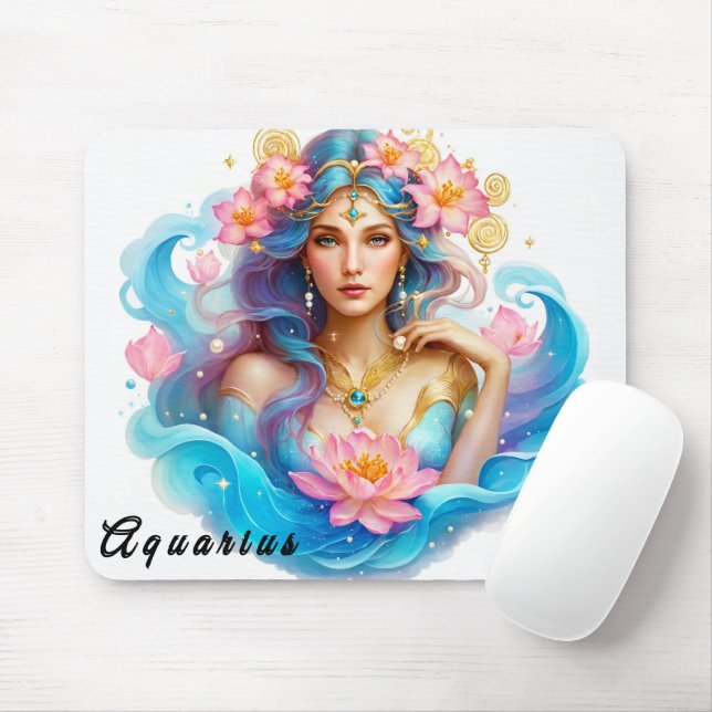 Niedliches Zodiac-Zeichen/Aquarius Mousepad (Mit Mouse)
