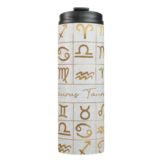 Niedliches Zodiac-Zeichen/Taurus Thermosbecher (Vorderseite)