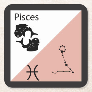Niedliches Zodiaksymbol, Zeichen & Sternlayout-Sym Rechteckiger Pappuntersetzer